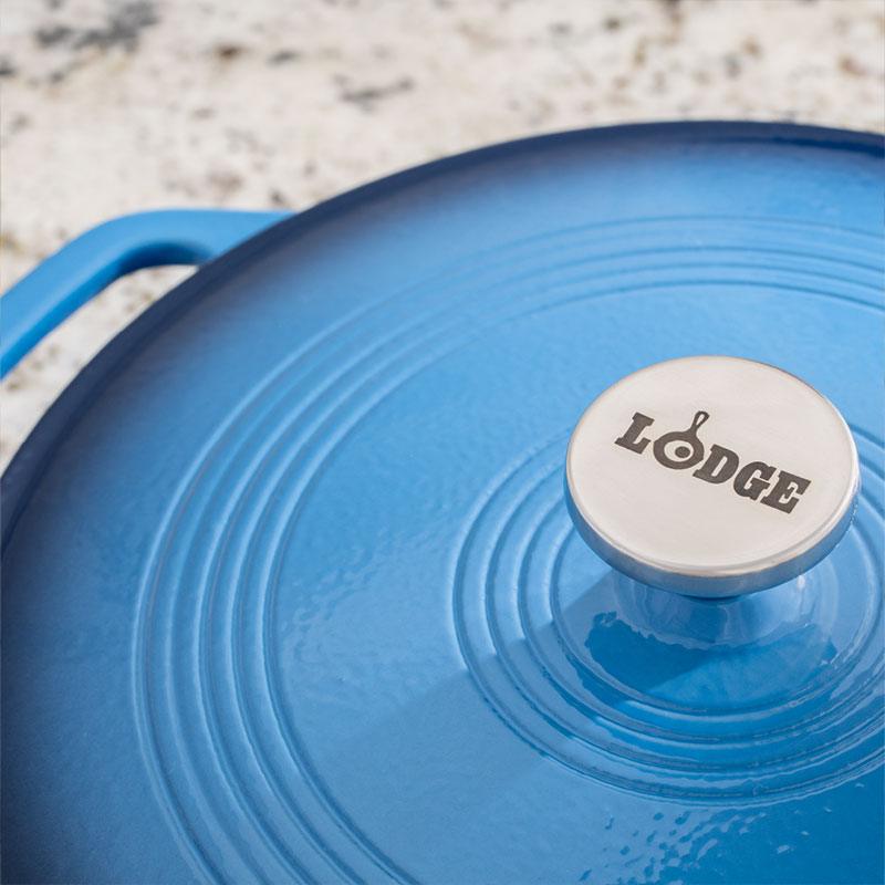 Lodge 3.6 Quart Enamel Casserole, Blue - Indigo Pool Patio BBQ