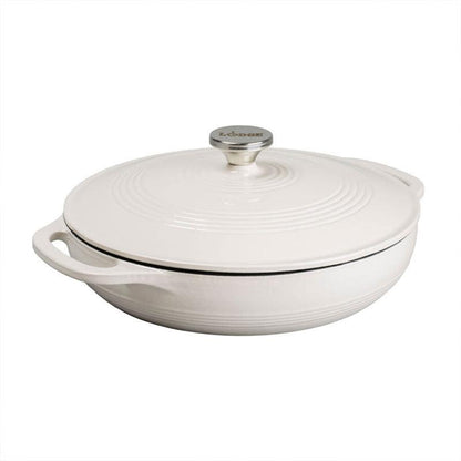 Lodge 3.6 Quart Enamel Casserole, Oyster - Indigo Pool Patio BBQ