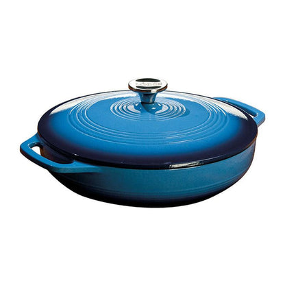 Lodge 3.6 Quart Enamel Casserole, Blue - Indigo Pool Patio BBQ