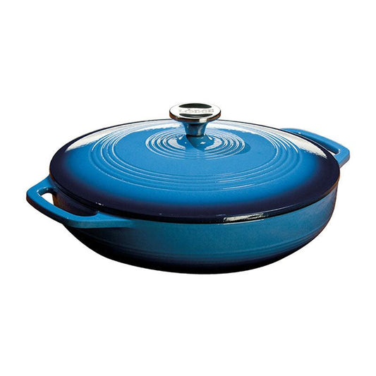 Lodge 3.6 Quart Enamel Casserole, Blue - Indigo Pool Patio BBQ