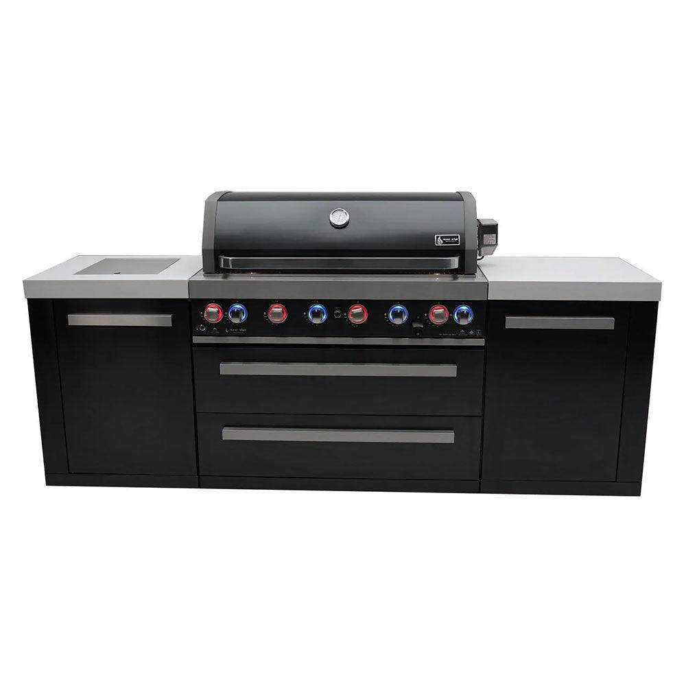 Mont Alpi 805 Black Stainless Steel Island Grill Monti Alpi Indigo Pool Patio BBQ