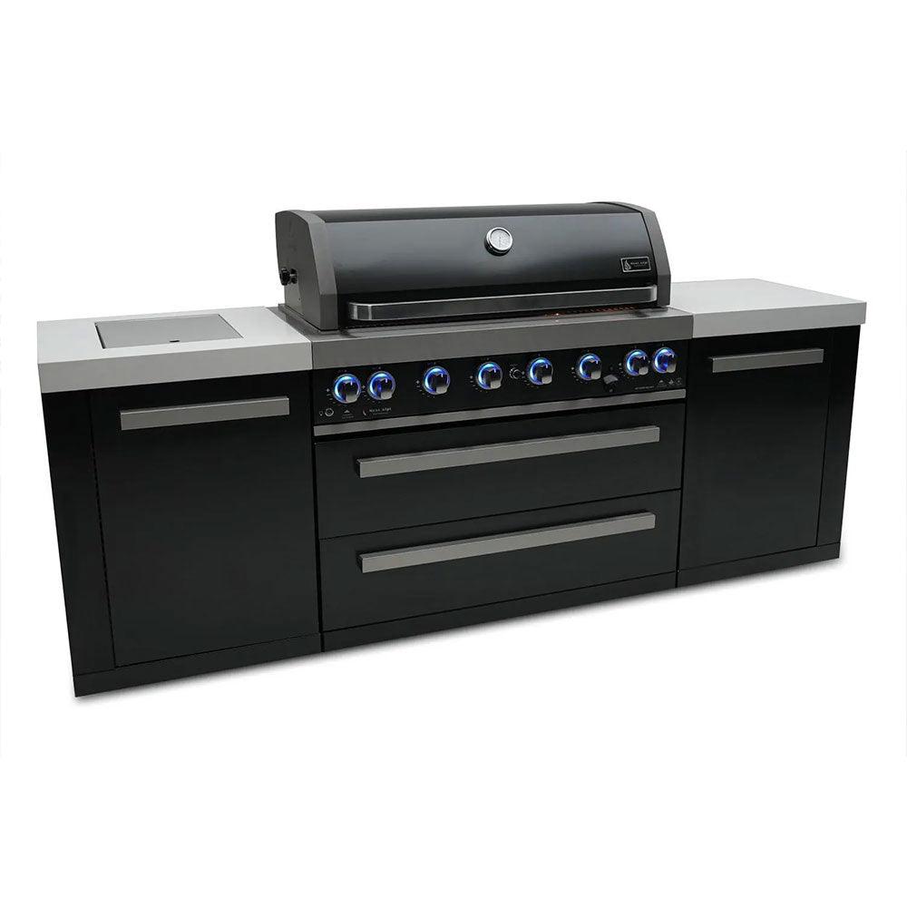 Mont Alpi 805 Black Stainless Steel Island Grill Monti Alpi Indigo Pool Patio BBQ