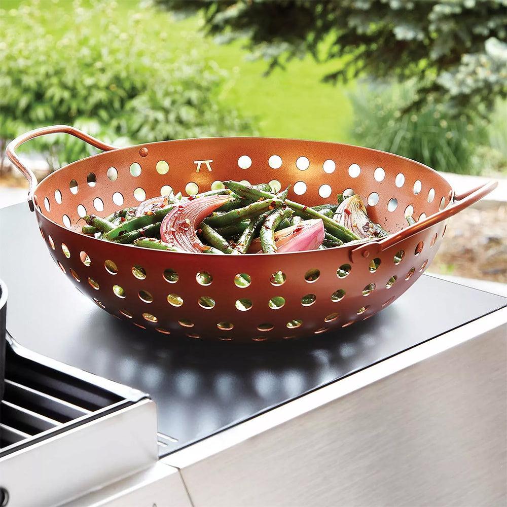 Outset Nonstick Copper Grill Wok - Indigo Pool Patio BBQ