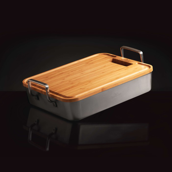 Napoleon Premium Stainless Steel Roasting Pan with Bamboo Cutting Board