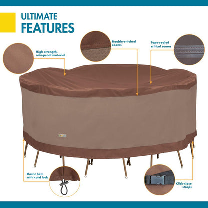 Waterproof 88" Round Patio Table & Chair Set Cover Duck Covers Indigo Pool Patio BBQ