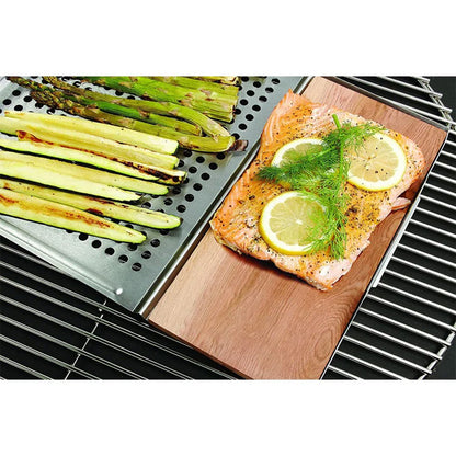 Outset Cedar Plank Holder and Grill Grid Outset Indigo Pool Patio BBQ