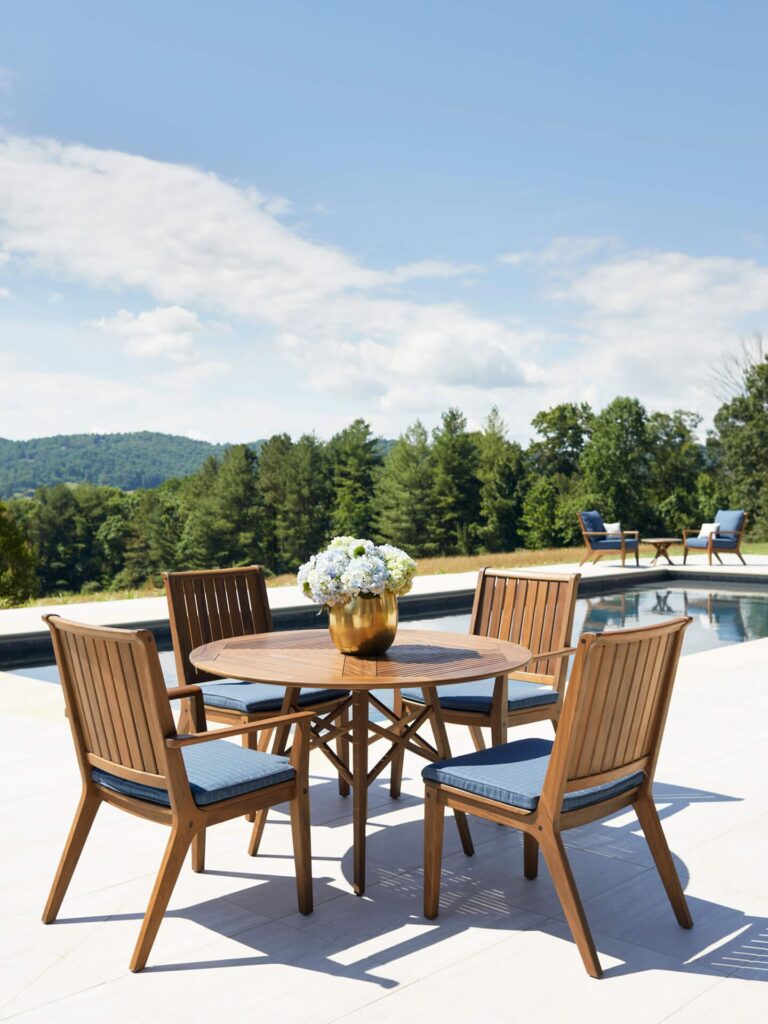 Sky Arm Chairs With Grade D Cushions - Indigo Pool Patio BBQ