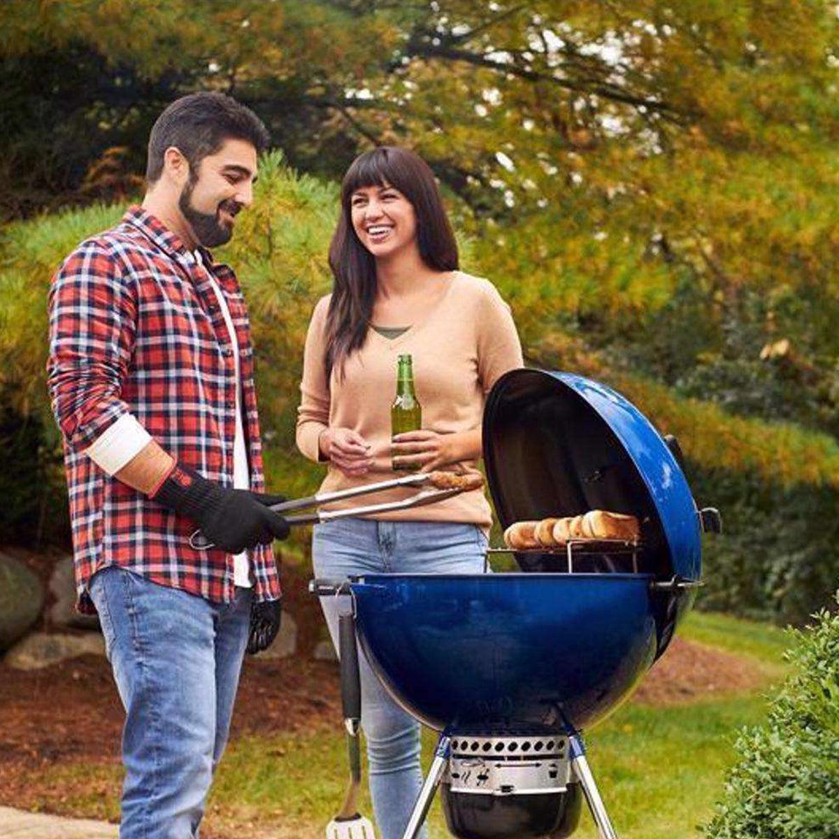 Weber 22 in. Master-Touch Charcoal Grill Deep Ocean Blue - Indigo Pool Patio BBQ