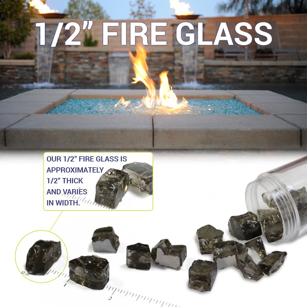 Azuria Reflective 1/2" Fire Glass American Fireglass Indigo Pool Patio BBQ