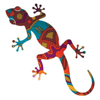 Gecko Medium Habanero Metal Wall Art Next Innovations Indigo Pool Patio BBQ