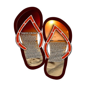Flip Flop Footprints in the Sand Metal Wall Art Next Innovations Indigo Pool Patio BBQ