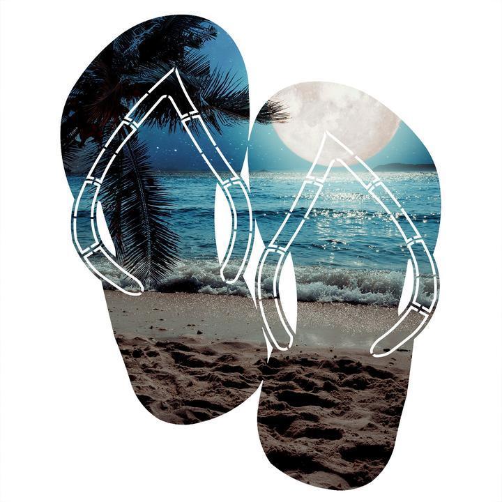 Flip Flop Evening Bliss Metal Wall Art Indigo Pool Patio BBQ