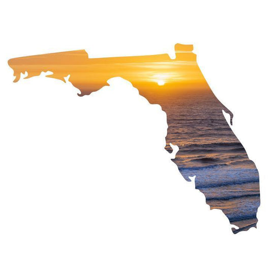 Florida Shape Sunrise Metal Wall Art Next Innovations Indigo Pool Patio BBQ