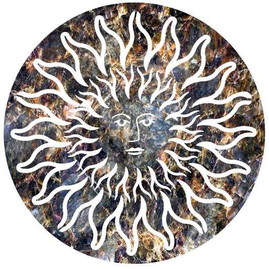 Sun Face Black Marble Metal Wall Art Next Innovations Indigo Pool Patio BBQ