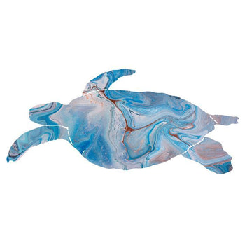 Sea Turtle Medium Marble Ocean Metal Wall Art Next Innovations Indigo Pool Patio BBQ