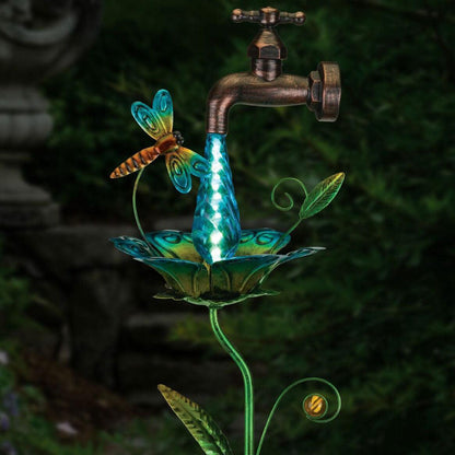 Waterdrop Dragonfly Solar Stake Regal Indigo Pool Patio BBQ