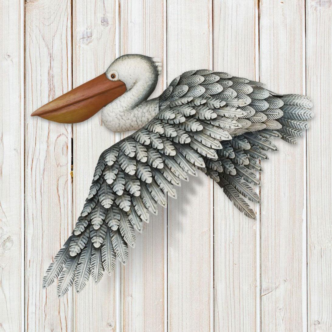 Metal Pelican Wall Decor Regal Indigo Pool Patio BBQ