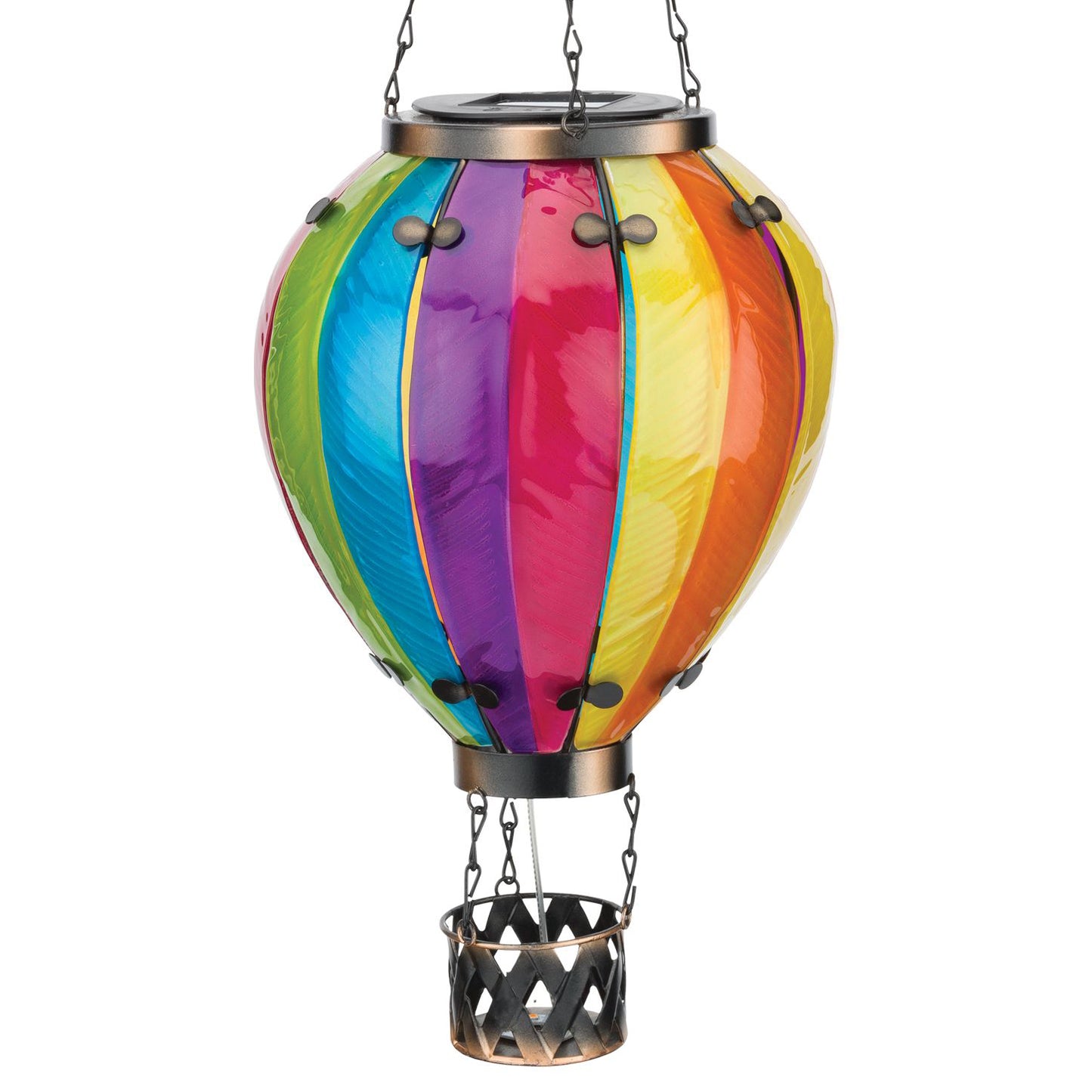 Rainbow Large Hot Air Balloon Solar Lantern Regal Indigo Pool Patio BBQ