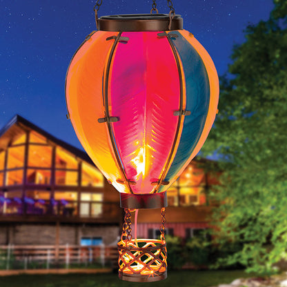 Rainbow Hot Air Balloon Solar Lantern Regal Indigo Pool Patio BBQ