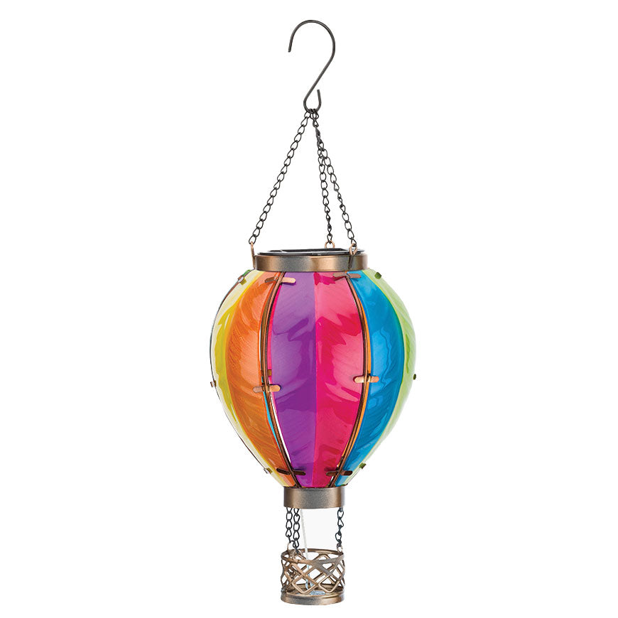 Rainbow Hot Air Balloon Solar Lantern Regal Indigo Pool Patio BBQ