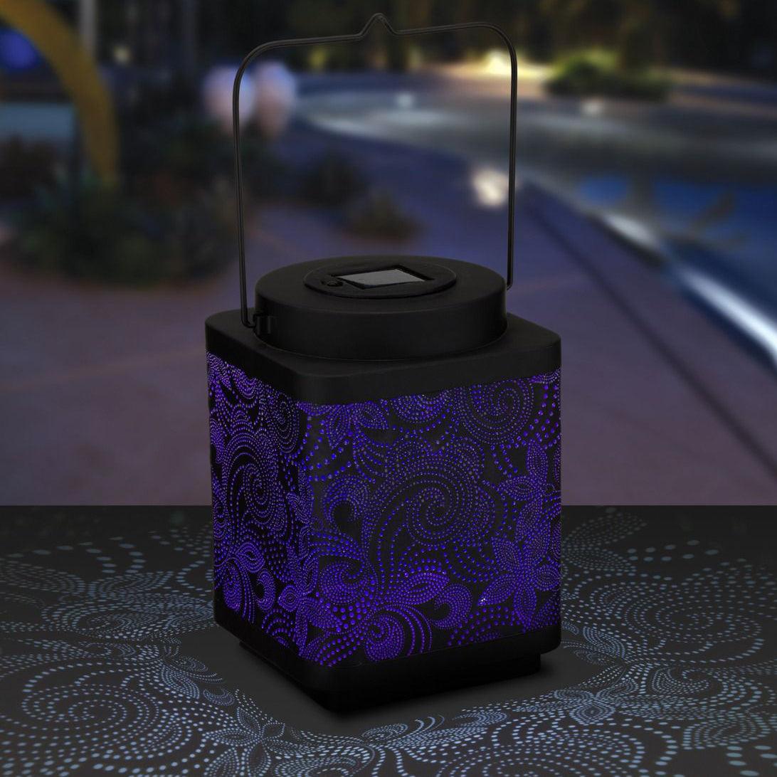 Paisley Large Shadow Lantern Regal Indigo Pool Patio BBQ