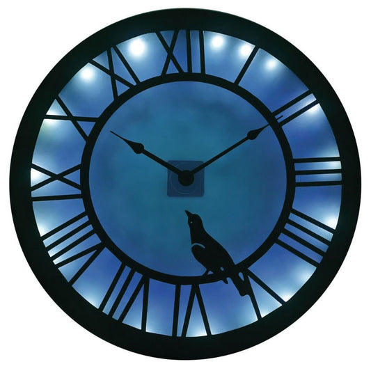Paradise Bird Solar Clock Regal Indigo Pool Patio BBQ