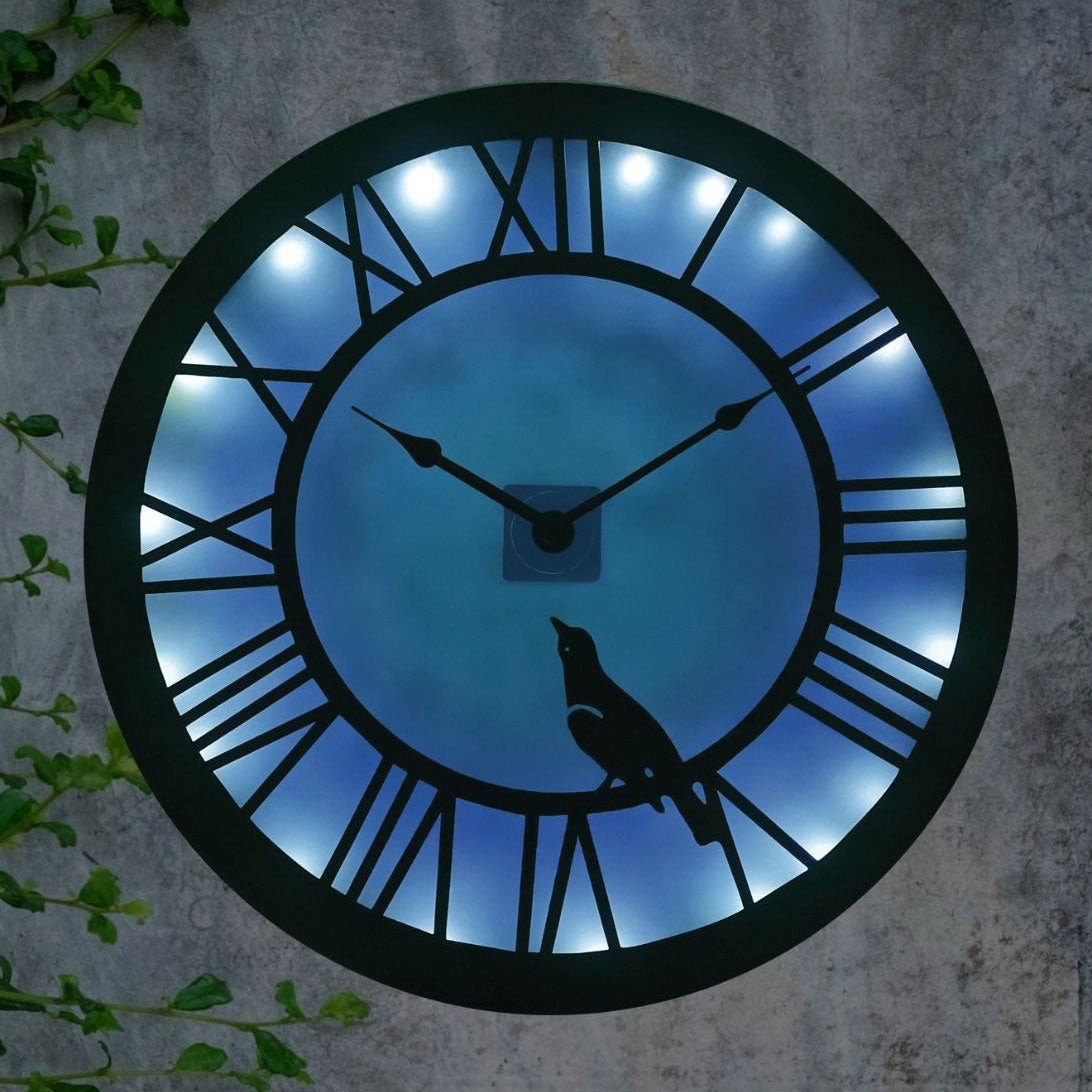 Paradise Bird Solar Clock Regal Indigo Pool Patio BBQ