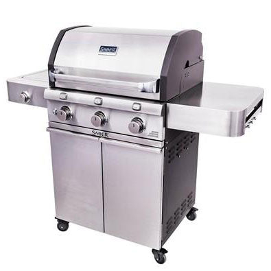 Saber Deluxe Stainless 3-Burner Grill Saber Grills Indigo Pool Patio BBQ