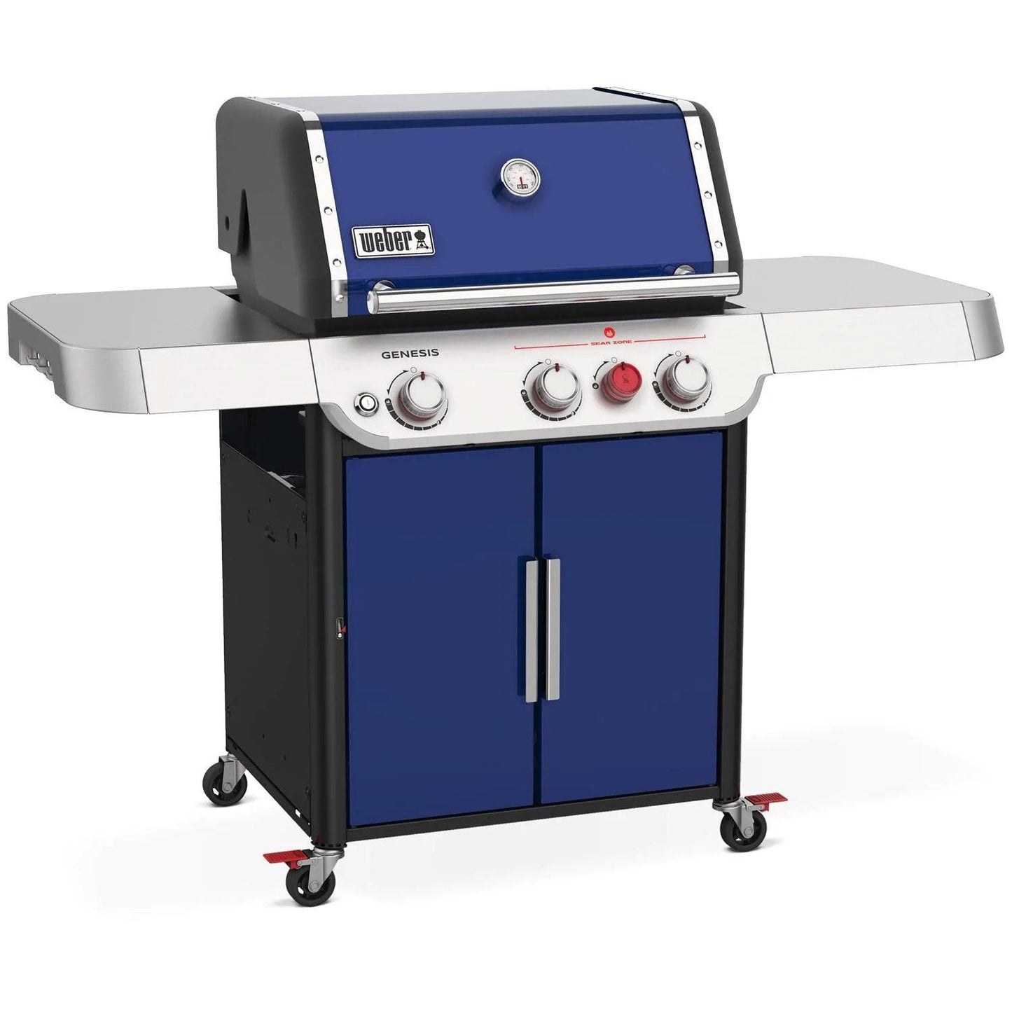 Weber GENESIS SP-E-325s Gas Grill with Sear Burner - Deep Ocean Blue Weber Indigo Pool Patio BBQ