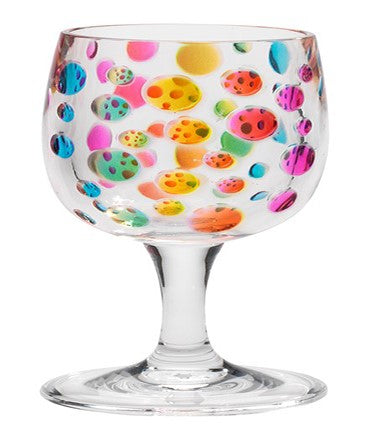 Satin Pearl Rainbow 8 oz Wine Glass Merritt International Indigo Pool Patio BBQ