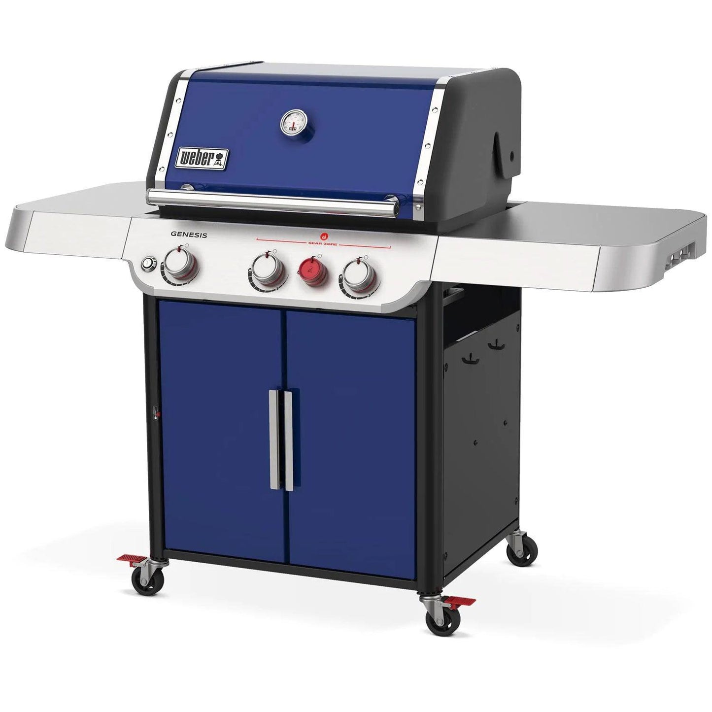 Weber GENESIS SP-E-325s Gas Grill with Sear Burner - Deep Ocean Blue Weber Indigo Pool Patio BBQ