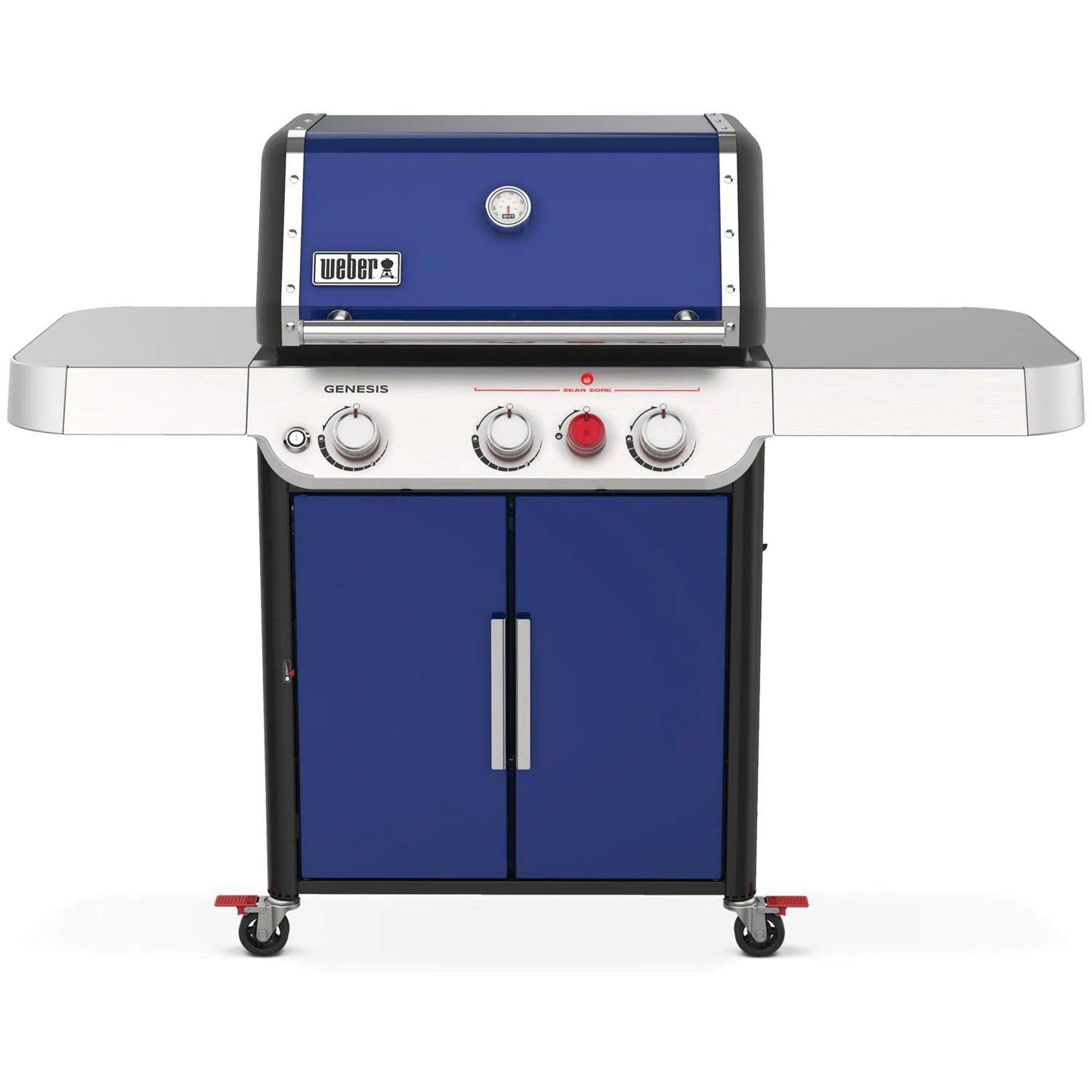 Weber GENESIS SP-E-325s Gas Grill with Sear Burner - Deep Ocean Blue Weber Indigo Pool Patio BBQ