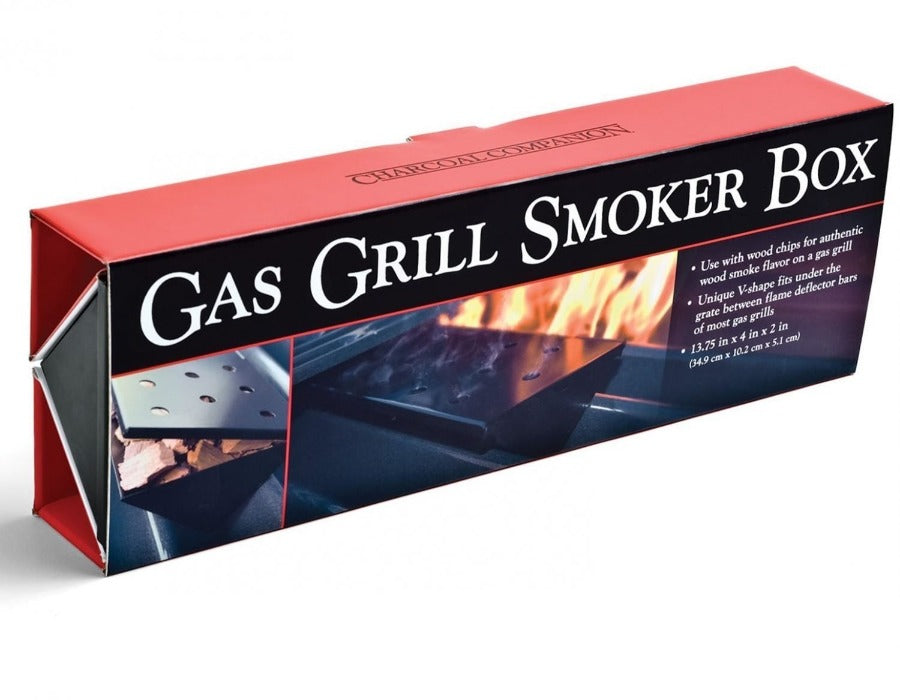 Charcoal Companion V-Shape Gas Grill Smoker Box Charcoal Companion Indigo Pool Patio BBQ