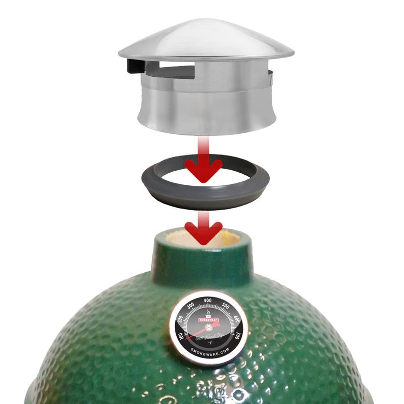 Chimney Cap Adapter for Small & MiniMax Big Green Eggs Smokeware Indigo Pool Patio BBQ