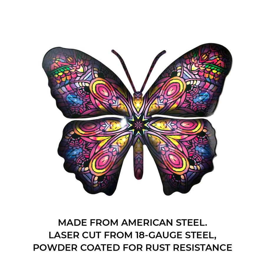 Patchouli Butterfly 3D Metal Wall Art Next Innovations Indigo Pool Patio BBQ