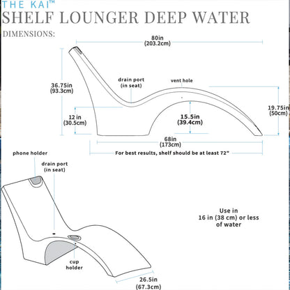 Floating Luxuries Kai Deep Water Shelf Lounger Set Floating Luxuries Indigo Pool Patio BBQ