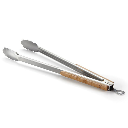 Outset Verde Stainless-Steel Locking Tongs with Bamboo Handle Outset Indigo Pool Patio BBQ