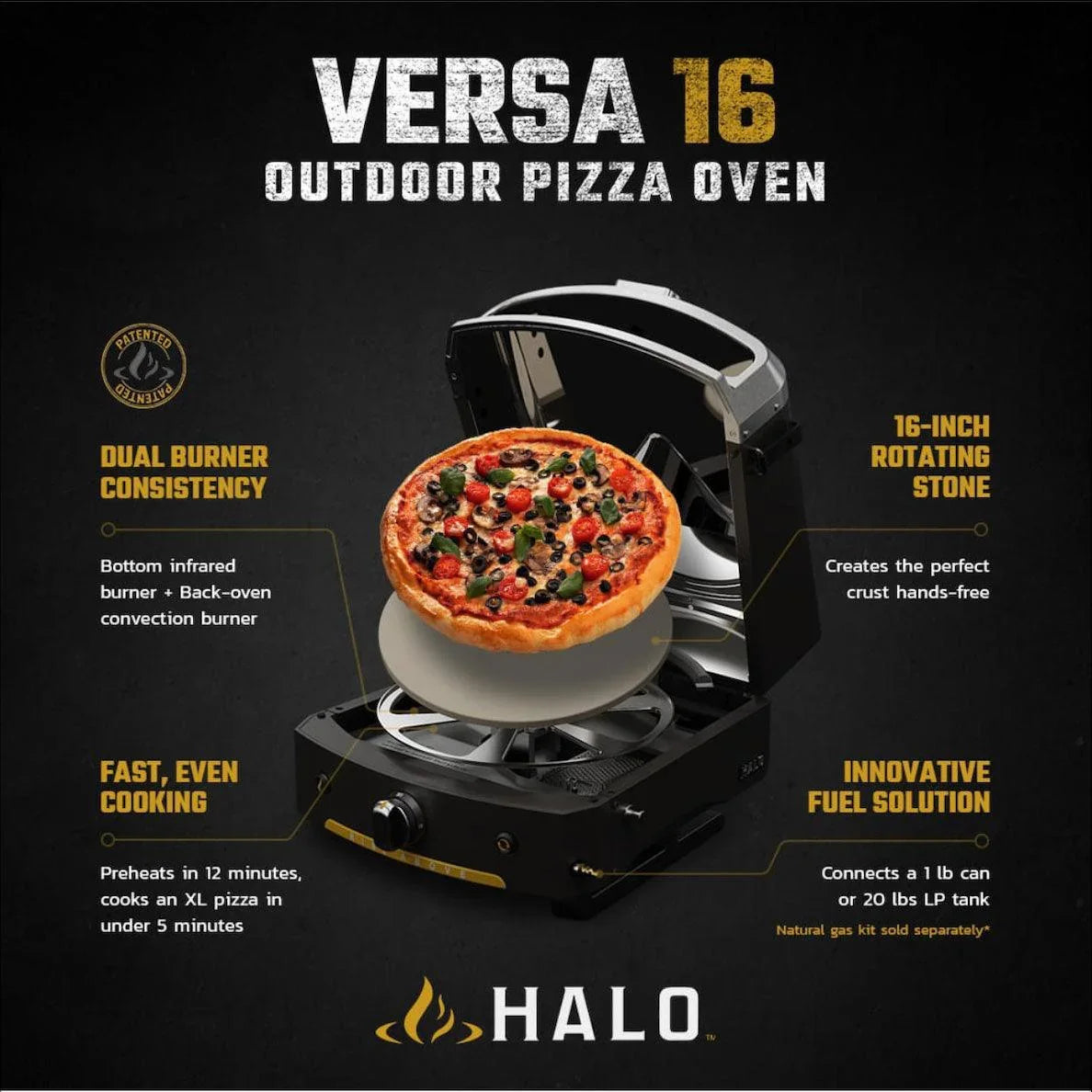 Halo Versa 16 Outdoor Pizza Oven - Indigo Pool Patio BBQ