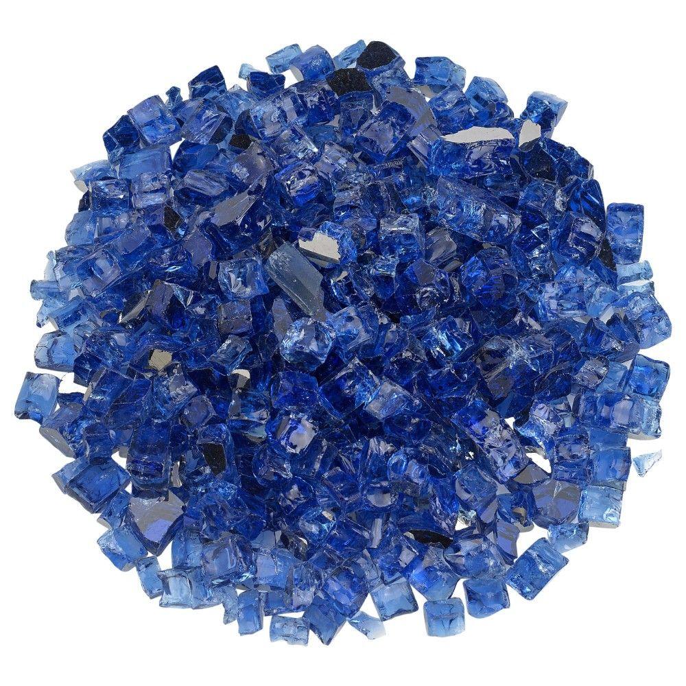 Cobalt Reflective 1/2" Fire Glass American Fireglass Indigo Pool Patio BBQ