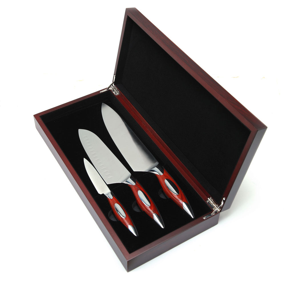 Rhineland 3 Piece Chef Knife Set Rhineland Indigo Pool Patio BBQ