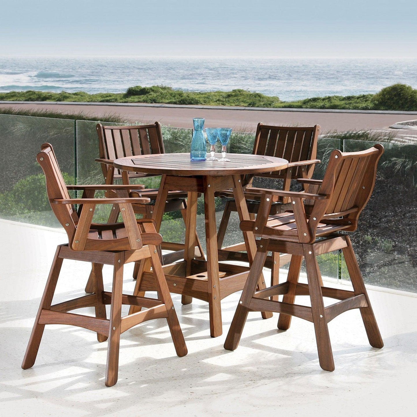 Jensen Outdoor Integra Swivel Hi Dining Chair Jensen Outdoor Indigo Pool Patio BBQ