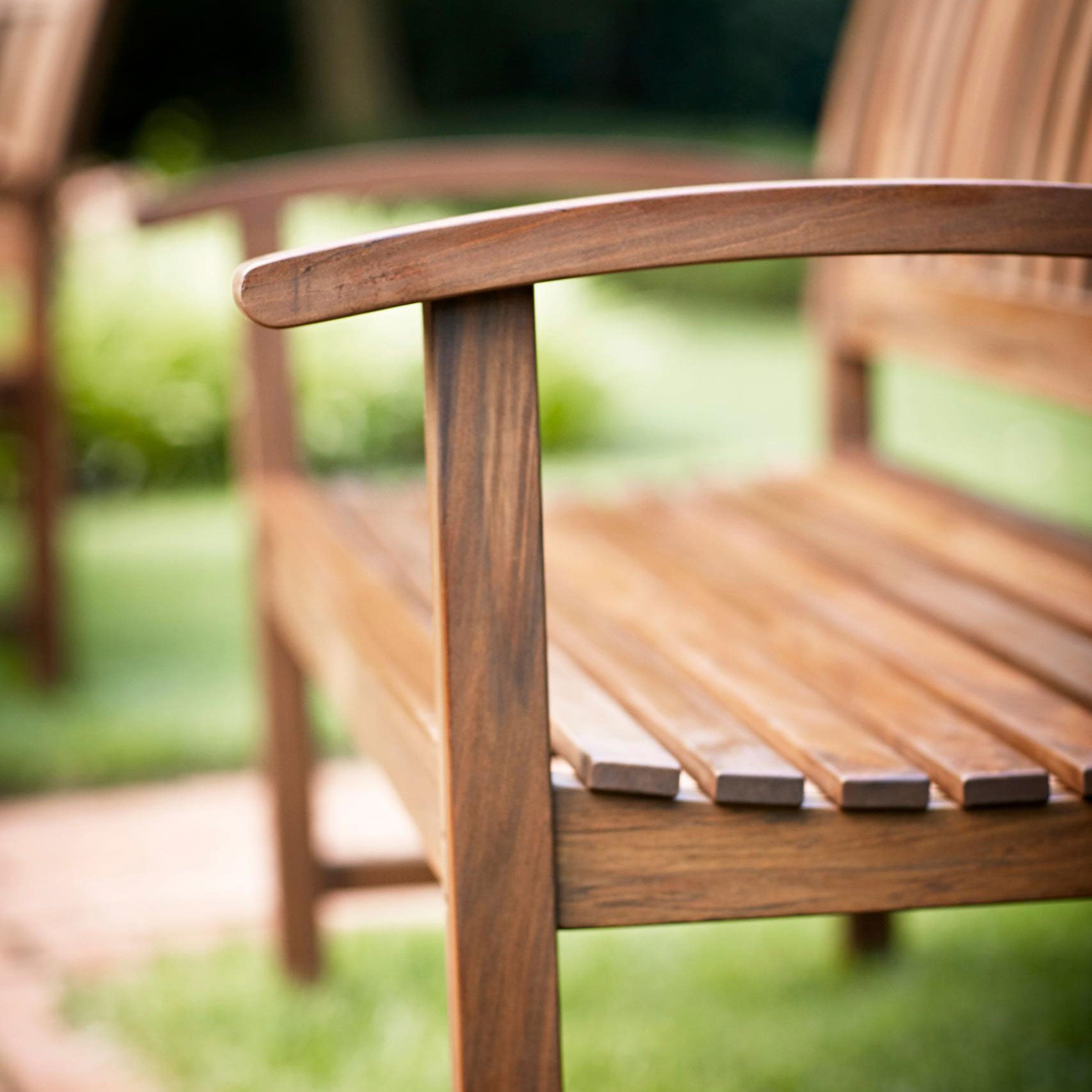 Jensen Outdoor Classic IPE 55" Garden Bench with Arms Jensen Outdoor Indigo Pool Patio BBQ
