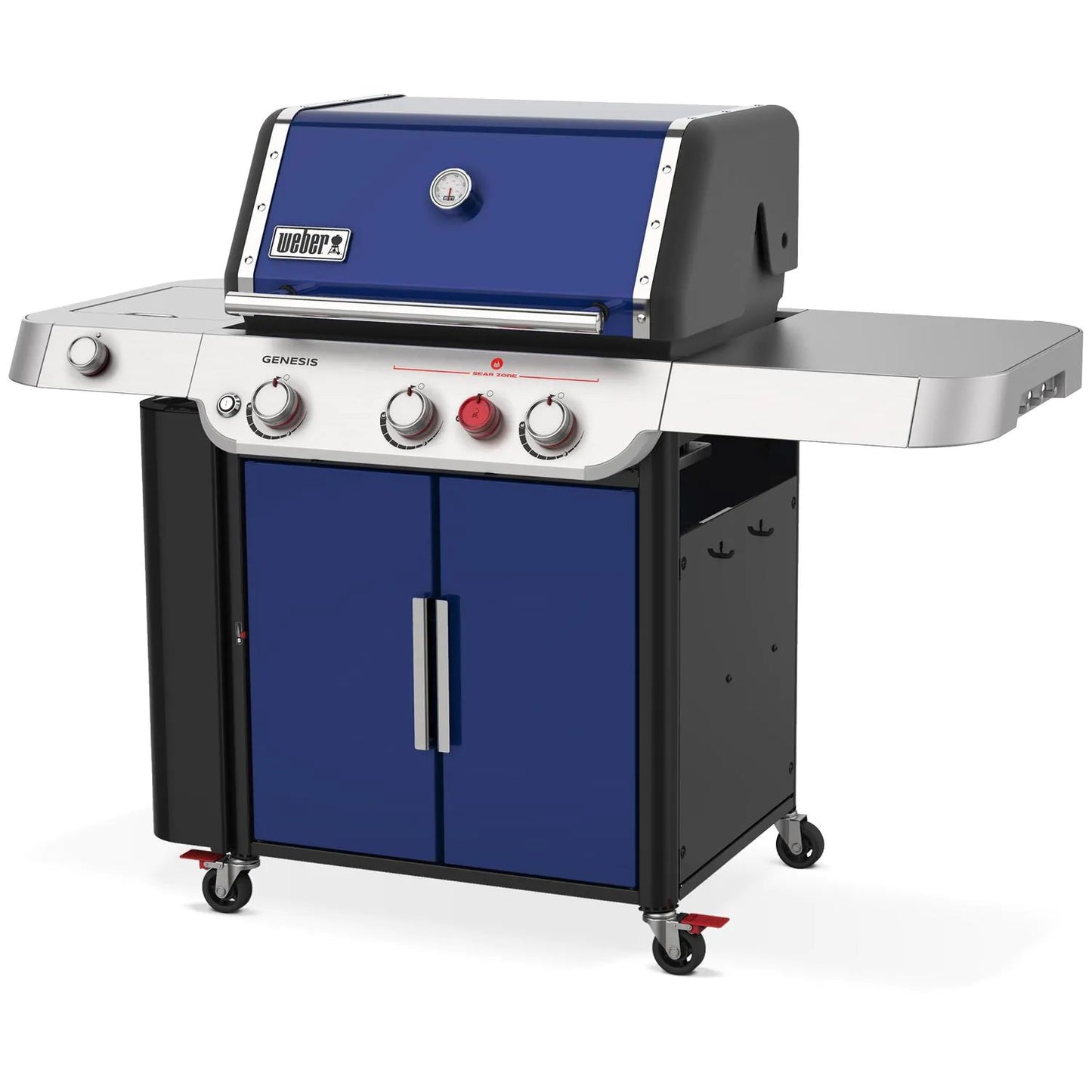 Weber GENESIS E-335 Gas Grill Ocean Blue Weber Indigo Pool Patio BBQ