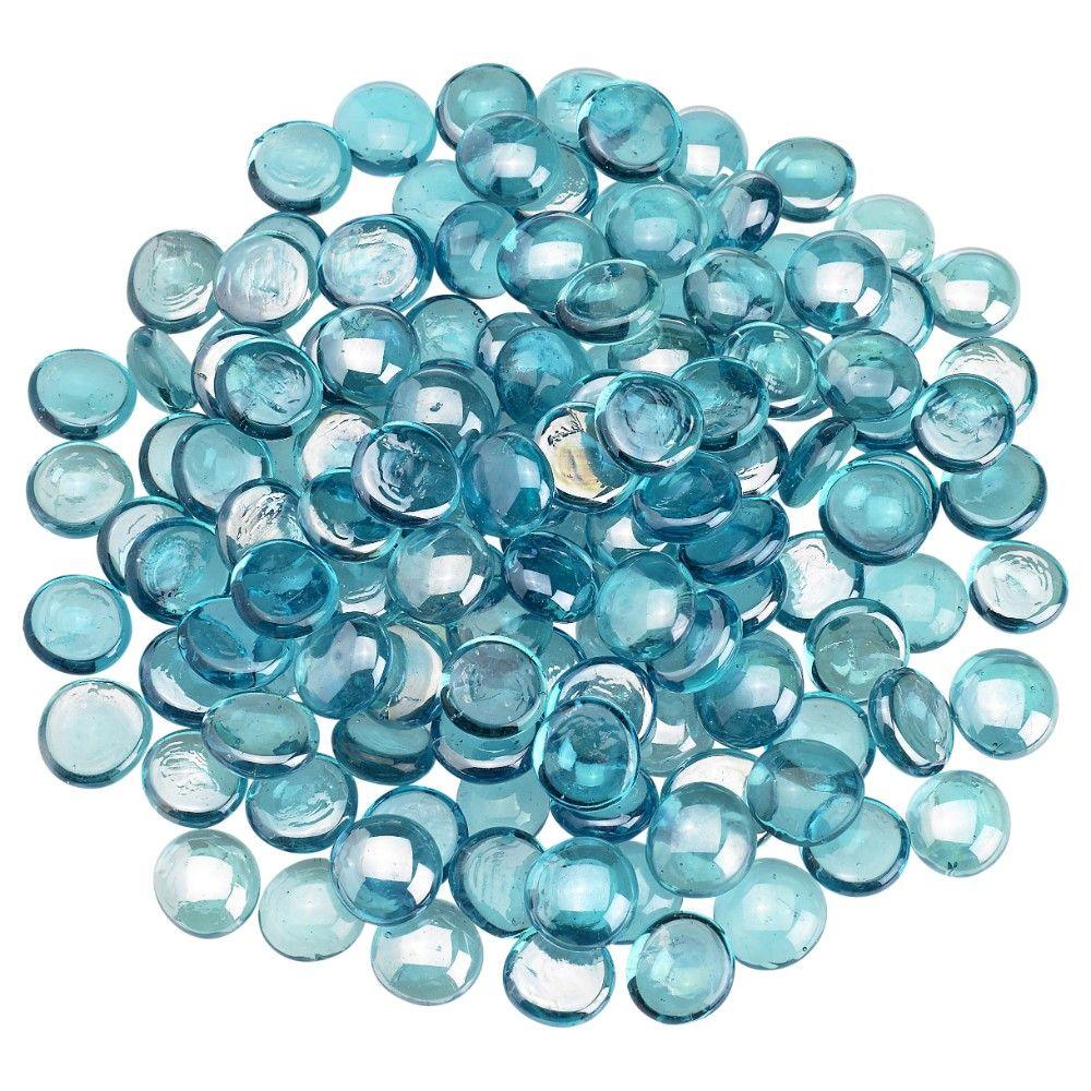 Aqua Blue Luster Fire Beads American Fireglass Indigo Pool Patio BBQ