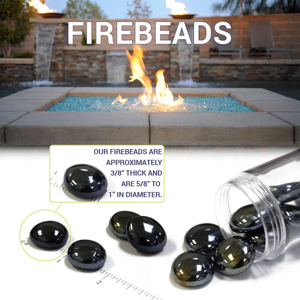 Aqua Blue Luster Fire Beads American Fireglass Indigo Pool Patio BBQ