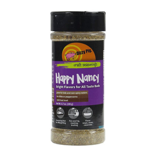 Dizzy Pig Happy Nancy Pepper & Chile-Free Mild Seasoning Dizzy Pig Indigo Pool Patio BBQ