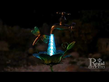 Waterdrop Dragonfly Solar Stake - Indigo Pool Patio BBQ