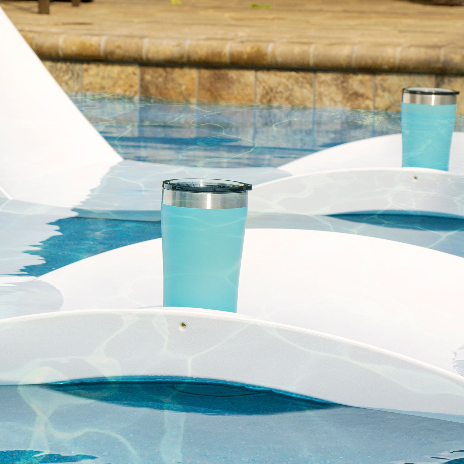 Floating Luxuries Kai Shelf Lounger Set Floating Luxuries Indigo Pool Patio BBQ