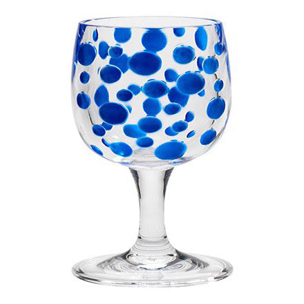 Satin Pearl Sapphire 8oz Wine Glass Merritt International Indigo Pool Patio BBQ
