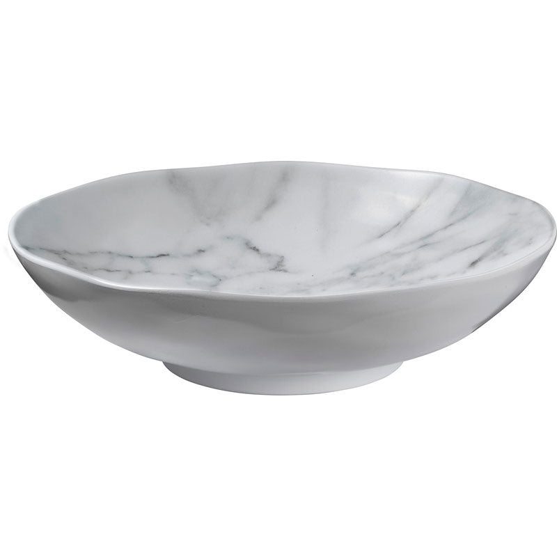 White Marble 12" Serving Bowl Merritt International Indigo Pool Patio BBQ